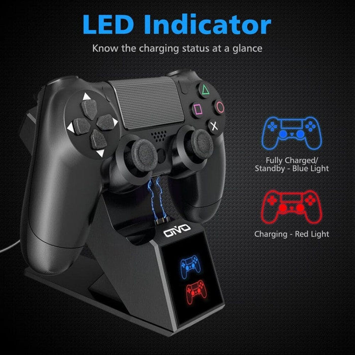 5v 1a Dual Charger Stand With Indicator For Play Station 4