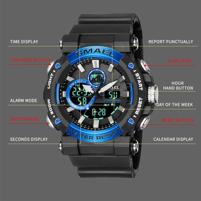 Dual Display Multifunctional Led Light Quartz Digital