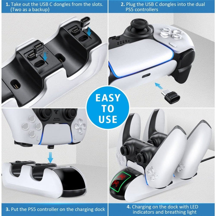 Dual Fast Charging Station Stand For Sony Play 5 Gamepad