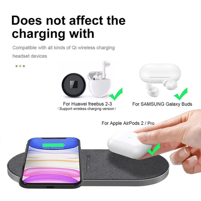 15w Dual Fast Wireless Charging Pad