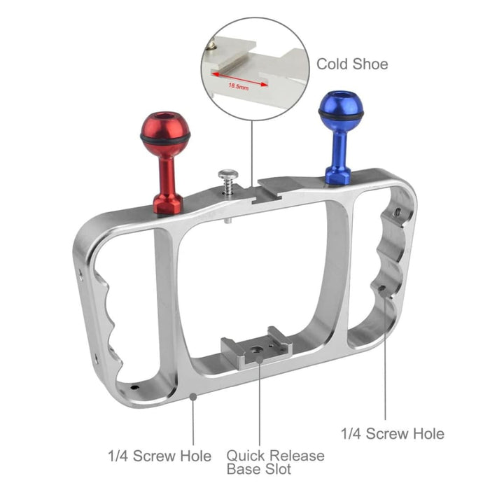 Dual Handheld Diving Light Arm Cnc Aluminum Mount