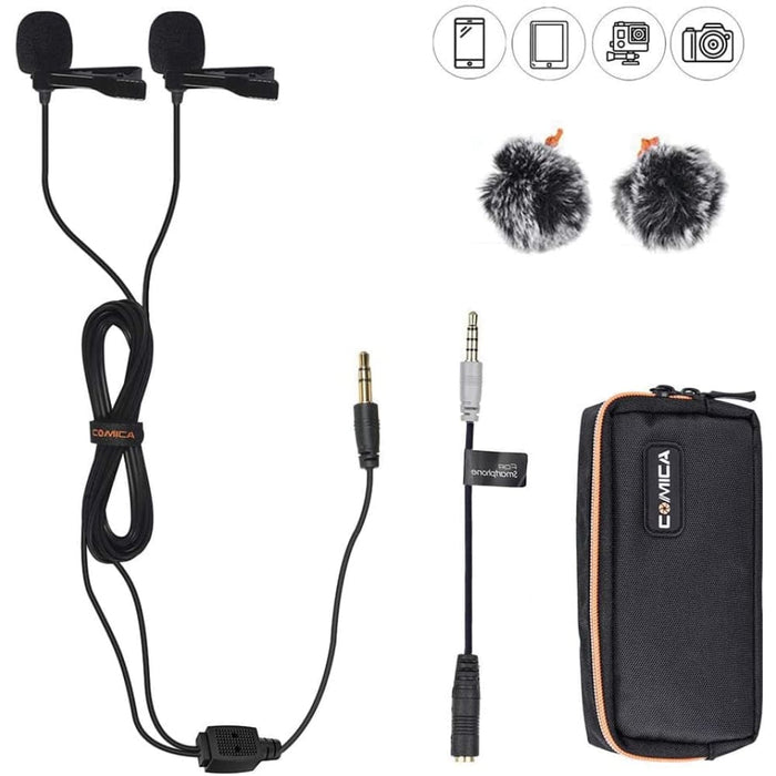 Cvm-d02 Dual Lavalier Lapel Microphone Clip-on Interview