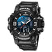 Dual Time Display Sport Wristwatch with Led Light