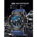 Dual Time Display Sport Wristwatch with Led Light