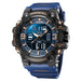 Dual Time Display Sport Wristwatch with Led Light