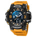 Dual Time Display Sport Wristwatch With Led Light