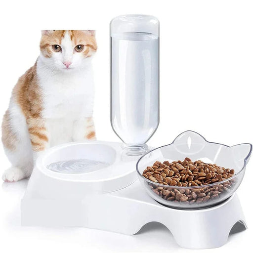 Durable 15°tilted Eco-friendly Double Water Food Kitten