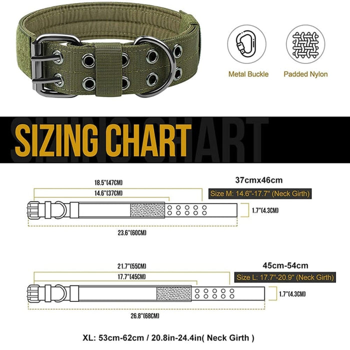 Durable Adjustable Heavy-duty Military Training Pet Collar