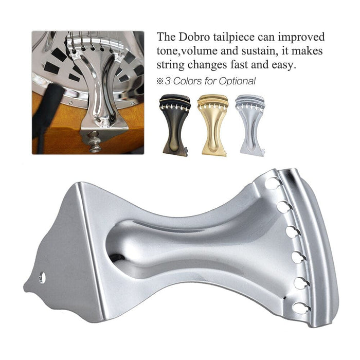 Durable Guitar Tailpiece Zinc Alloy For Dobro 6 Strings