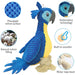 Durable Squeaky Teeth Cleaning Stuffed Embroidery Parrot