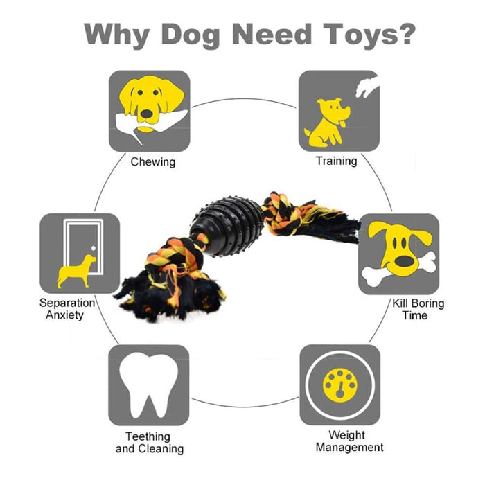 Durable Teeth Cleaning Rope Toy Ball Dog Chew Toys