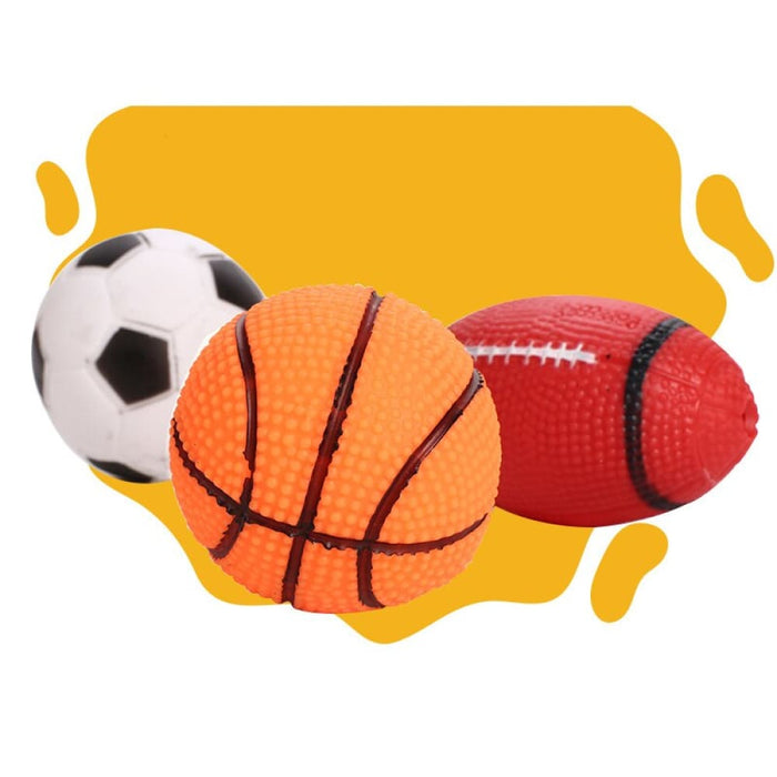 Durable Non-toxic Squeaker Dog Chew Football Basketball