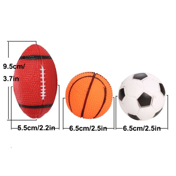 Durable Non-toxic Squeaker Dog Chew Football Basketball