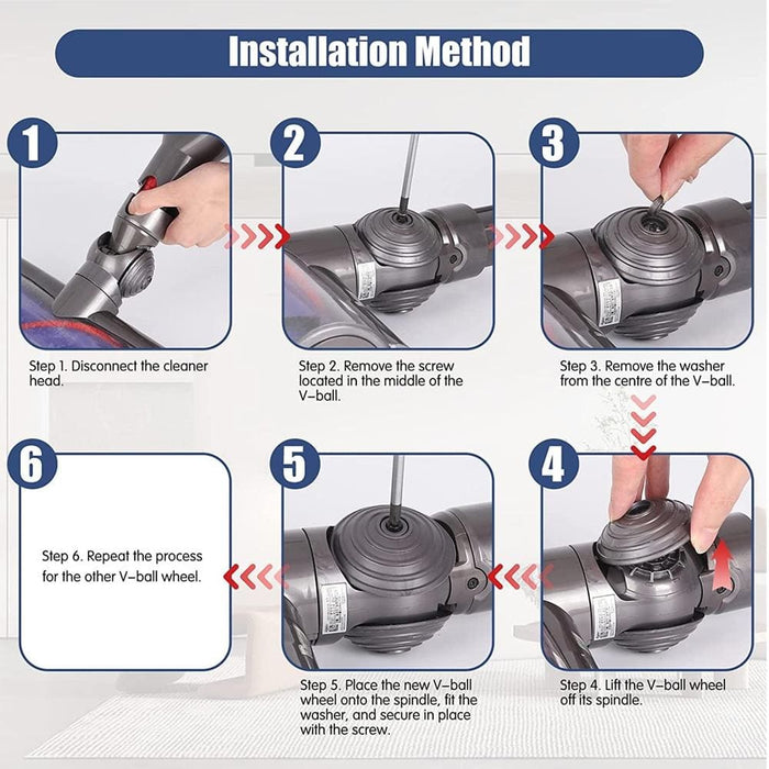 For Dyson V6 V7 V8 V10 V11 V12 Vacuum Cleaner V-ball Wheels