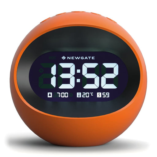 Earth Centre Lcd Alarm Clock In Pumpkin Orange