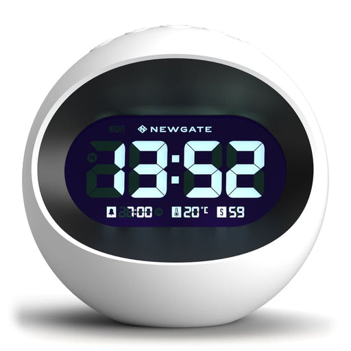 Earth Centre Lcd Alarm Clock In White