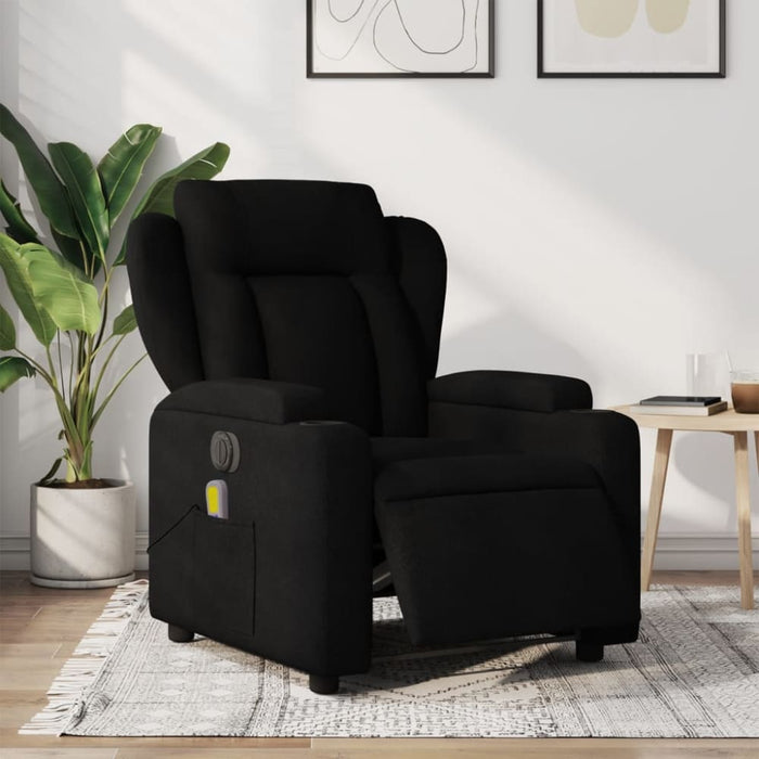 Electric Massage Recliner Chair Black Fabric Txbppin