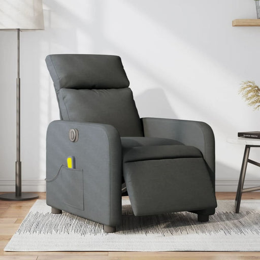 Electric Massage Recliner Chair Dark Grey Fabric Txblnli