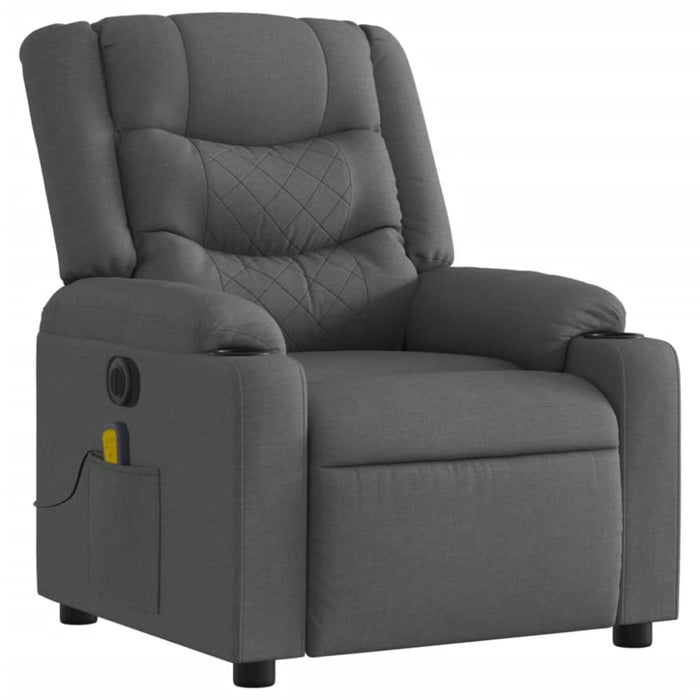 Electric Massage Recliner Chair Dark Grey Fabric Txblntk