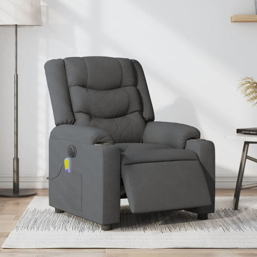 Electric Massage Recliner Chair Dark Grey Fabric Txblntk