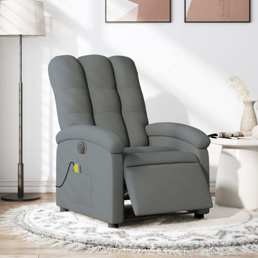 Electric Massage Recliner Chair Dark Grey Fabric Txbptkt