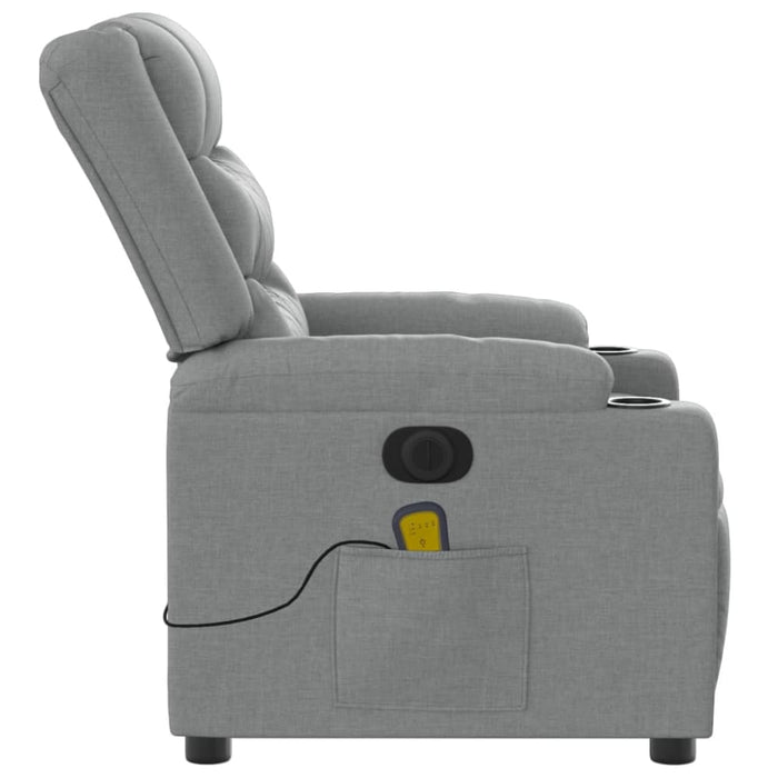 Electric Massage Recliner Chair Light Grey Fabric Txblntn