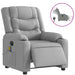 Electric Massage Recliner Chair Light Grey Fabric Txblntn