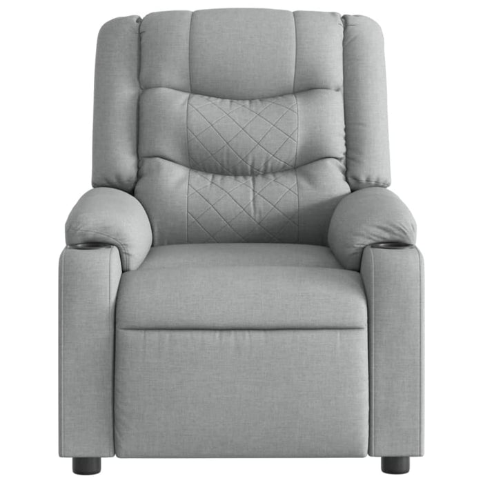 Electric Massage Recliner Chair Light Grey Fabric Txblntn