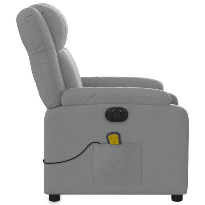 Electric Massage Recliner Chair Light Grey Fabric Txbpipp