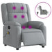 Electric Massage Recliner Chair Light Grey Fabric Txbpipp