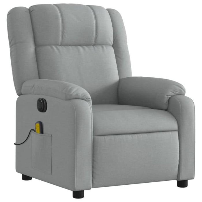 Electric Massage Recliner Chair Light Grey Fabric Txbpipp