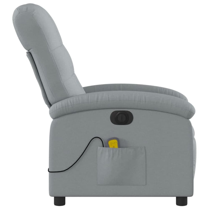 Electric Massage Recliner Chair Light Grey Fabric Txbptkx