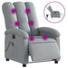 Electric Massage Recliner Chair Light Grey Fabric Txbptkx