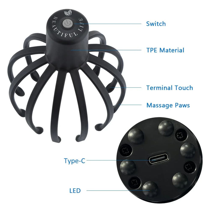 Electric Scalp Massager For Stress Relief And Hair