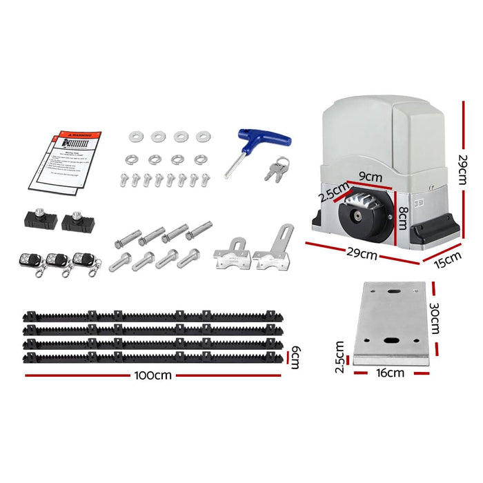 Electric Sliding Gate Opener 800kg Keypad 4m