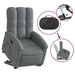 Electric Stand Up Massage Recliner Chair Dark Grey Fabric