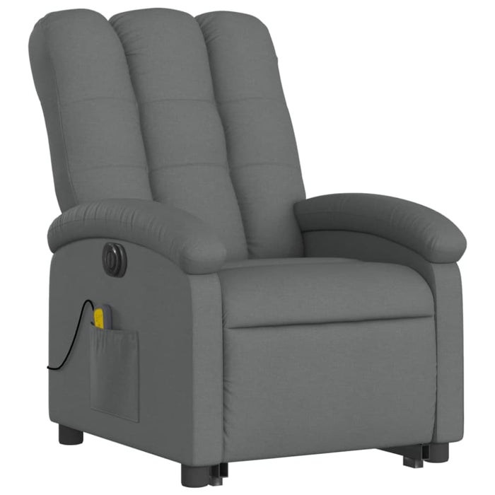 Electric Stand Up Massage Recliner Chair Dark Grey Fabric