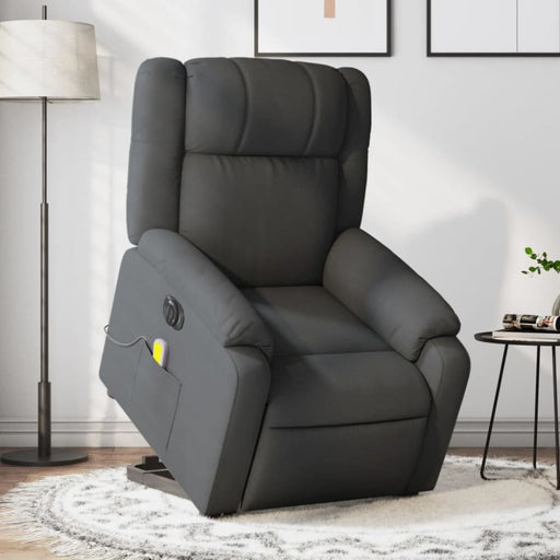 Electric Stand Up Massage Recliner Chair Dark Grey Fabric