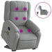 Electric Stand Up Massage Recliner Chair Light Grey Fabric