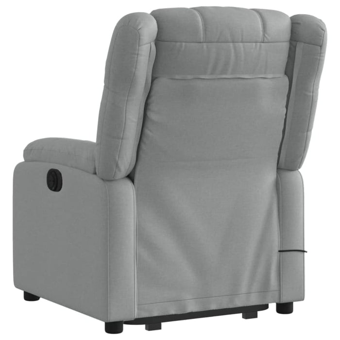 Electric Stand Up Massage Recliner Chair Light Grey Fabric