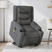 Electric Stand Up Massage Recliner Chair Dark Grey Fabric