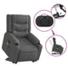 Electric Stand Up Massage Recliner Chair Dark Grey Fabric