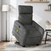 Electric Stand Up Massage Recliner Chair Dark Grey Fabric