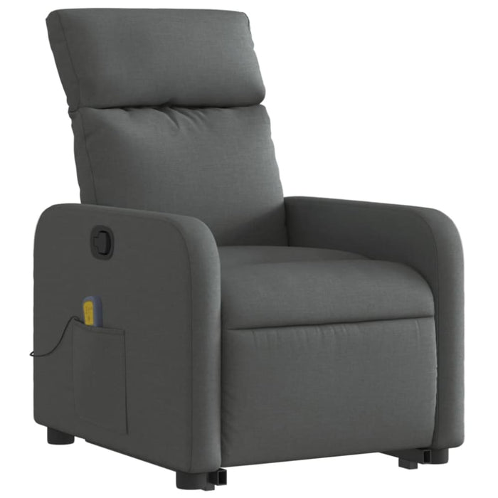 Electric Stand Up Massage Recliner Chair Dark Grey Fabric