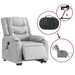 Electric Stand Up Massage Recliner Chair Light Grey Fabric