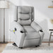 Electric Stand Up Massage Recliner Chair Light Grey Fabric