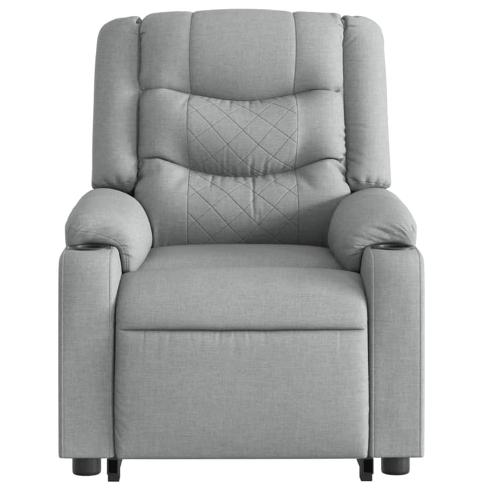 Electric Stand Up Massage Recliner Chair Light Grey Fabric