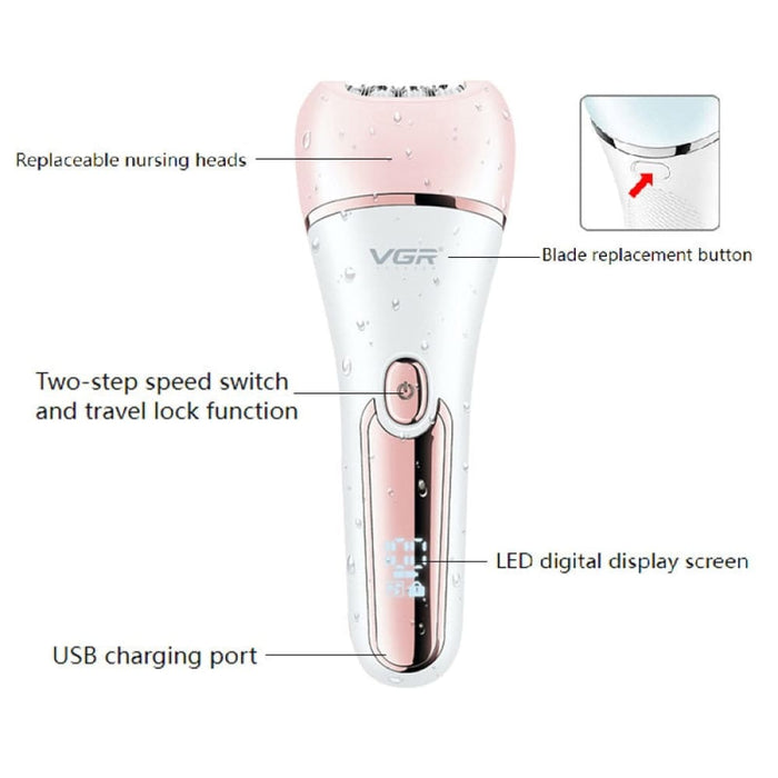 Electric Women Epilator Leg Body Facial Hair Removal Trimmer