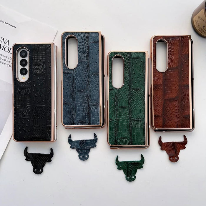 Electroplated Leather Mahjong Phone Case For Samsung Galaxy