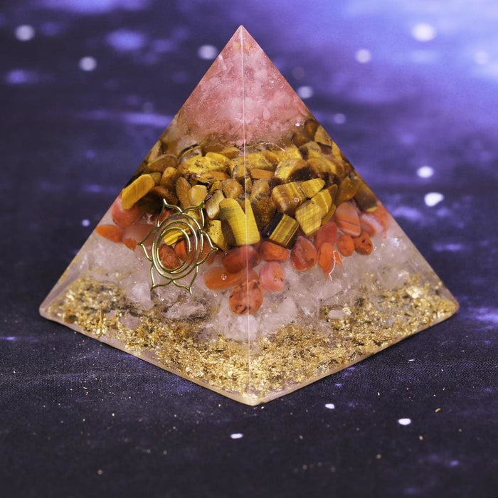 Elite Orgone Pyramid Tiger Eye Crystal For Energy Generator